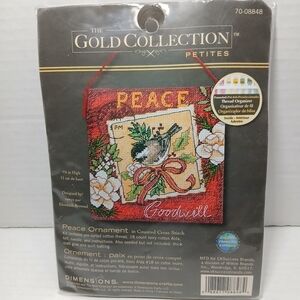 Dimensions The Gold Collection Petites Peace Goodwill Ornament Cross Stitch Kit